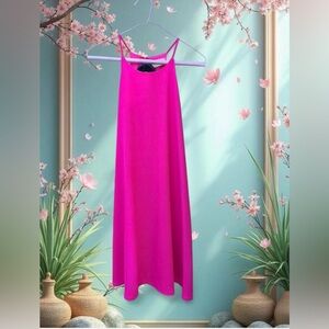 Everly hot pink flowy midi summer dress